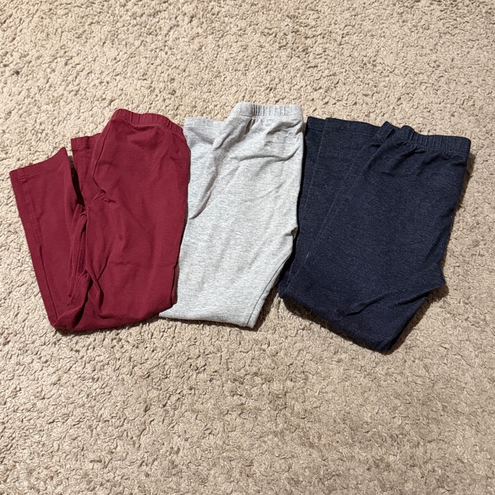 Kids' Multi-Pack leggings- Gray, Black, and Maroon
